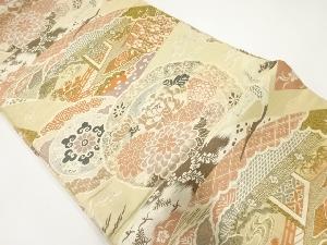 アンティーク　屋敷に菊模様織出し丸帯（材料）